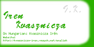 iren kvasznicza business card