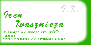 iren kvasznicza business card